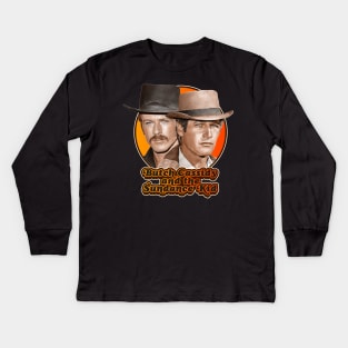 Retro Butch Cassidy and the Sundance Kid Tribute Kids Long Sleeve T-Shirt